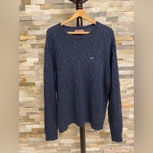 Vineyard Vines Men’s XL Blue Crew Neck Long Sleeve Pullover Wool Knit Sweater
